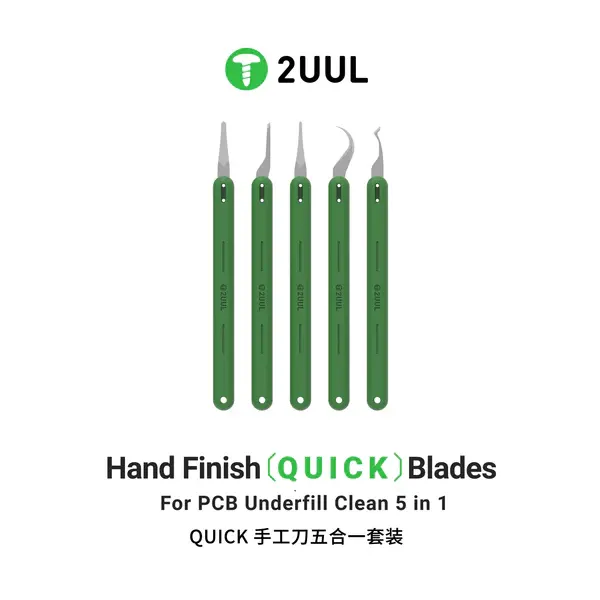 2UUL DA22 Hand Finish QUICK Blades Set for PCB Underfill Clean ست تیغ و دسته تیغ دست ساز 2UUL DA22