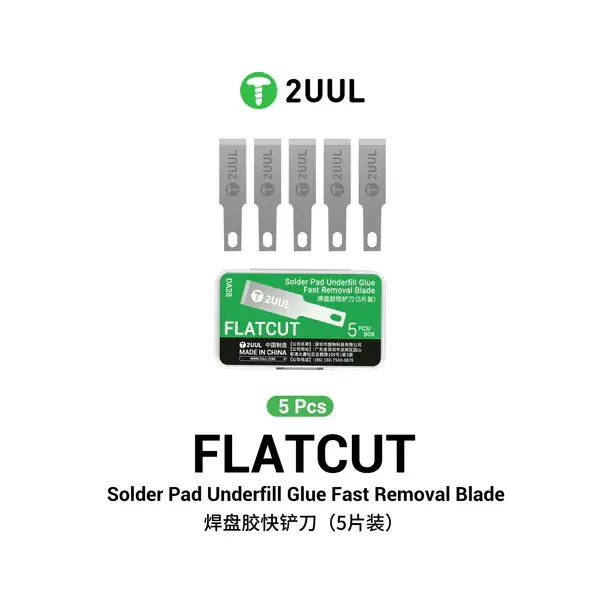 2UUL DA28 FlatCut Solder Pad Underfill Glue Fast Removal Blades تیغ تراش چسب 2UUL DA28
